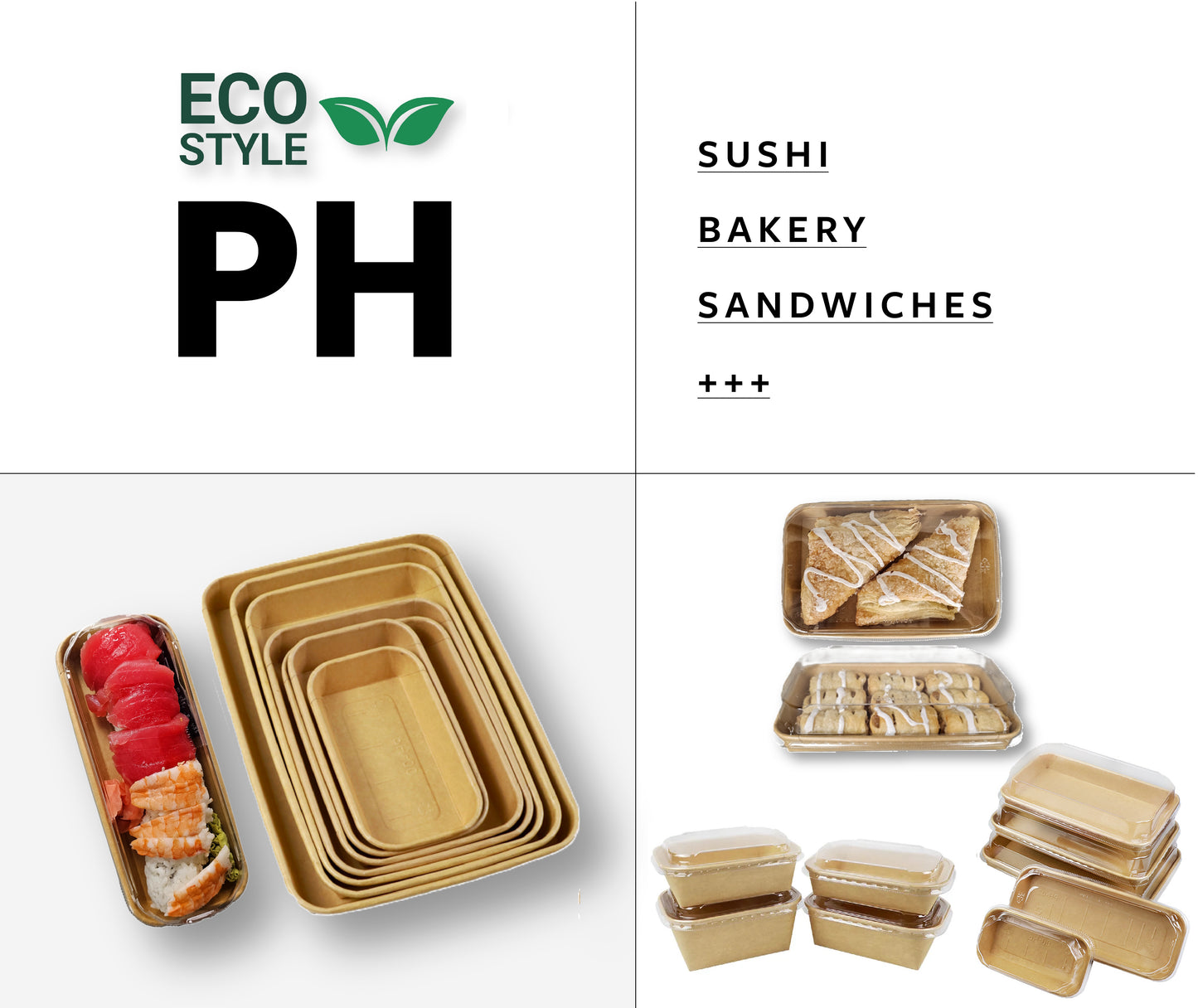 EcoStyle PH-02 kraft paperboard tray